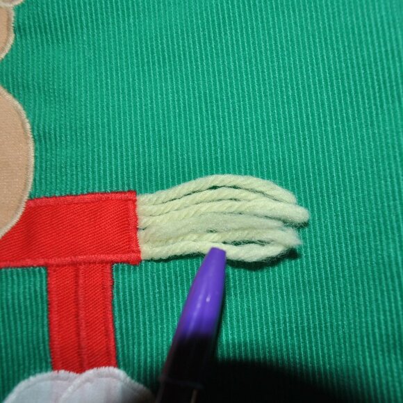 Vintage Corduroy Jumper Dress Size 2T Green w/ Teddy Bear & Toy Horse - Picture 7 of 9